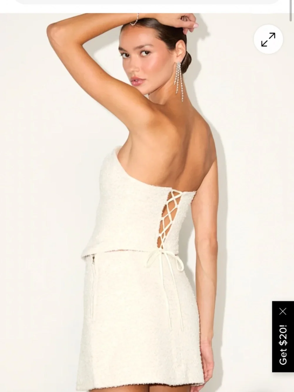Lulus White Sequin Skirt and Corset top - Picture 3 of 6